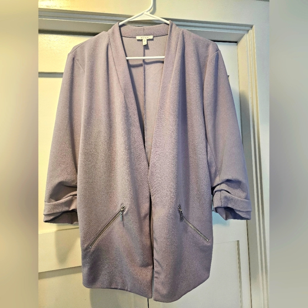 Maurices Lavender Blazer with Zipper Accents
